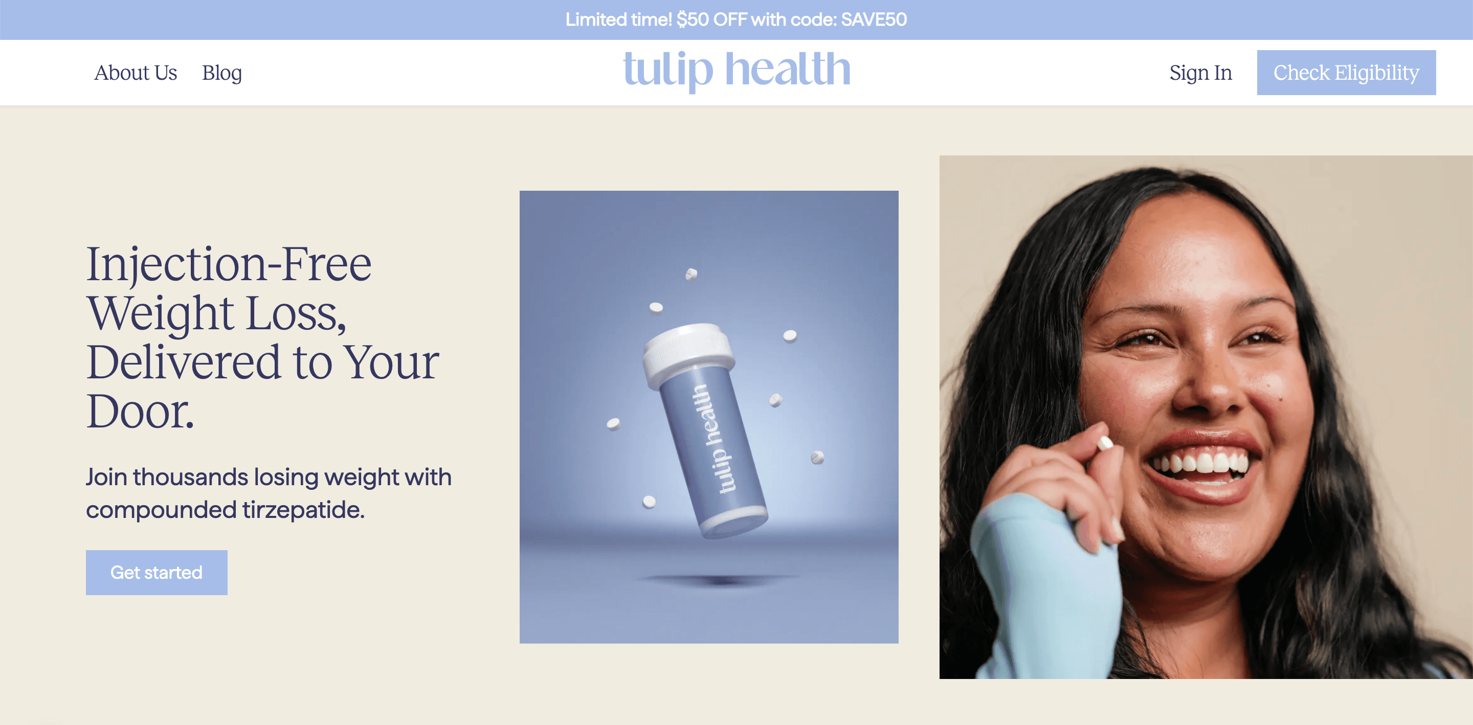 The Tulip Health storefront, a second brand on the same codebase
